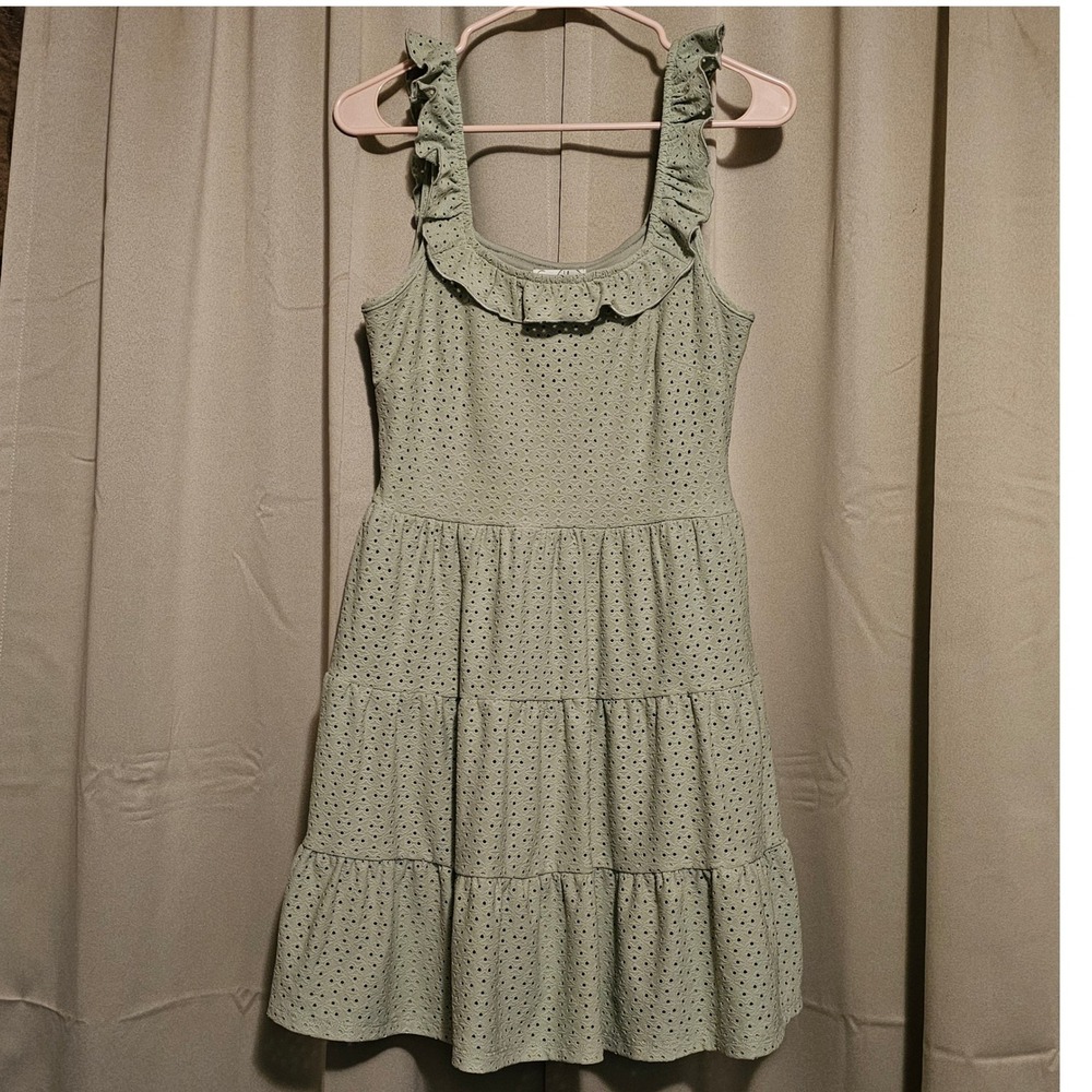 Speechless Sage Green Eyelet Tiered Sundress NWT Women's Size Large